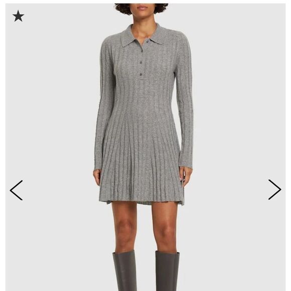 Reformation Walsh Cashmere Collared Mini Dress